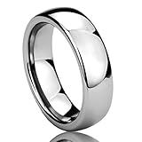 6MM Stainless Steel Mens Womens Rings High Polished Classy Domed Comfort Fit Wedding Bands SZ: 10