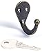 VIE VIE Jumbo Coat Hooks - 15pc Largest Bronze Hook Hangers Equipped with Long 17mm Screws to Keep Heavy Items in Place and Home Organized
