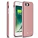 iPhone 7 Plus Battery Case, Sgrice Ultra-Slim (0.52 in) Lightweight(3.9oz) Portable Charger iPhone 7 Plus (5.5 inch)4880mAh Extended Battery Case Back Up Power Bank for iPhone 7 Back Up (Rose Gold)
