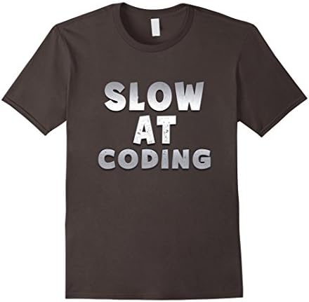 Mens Slow at coding shirt  Small Asphalt