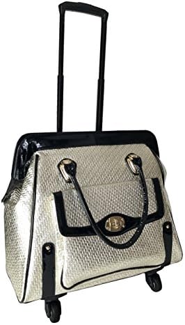 Trendy Flyer 20"Computer/Laptop Rolling Bag 4 Wheel Case Tote Gold