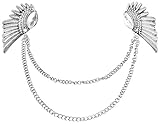 niceeshop(TM) Crystal Angel Wings Shirt Engraved Collar Tips Collar Necklace,Silver