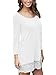 MiYang Women's Long Sleeve A-line Lace Stitching Trim Casual Dress White