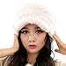 Women's Rex Rabbit Fur Peaked Caps Hats Multicolor (White)
