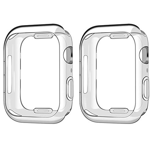 Goton Compatible iWatch Apple Watch Case 40mm Series 4, [ 2 Color Packs ] Soft TPU Shockproof Case Cover Bumper Protector (Clear + Clear, 40mm)