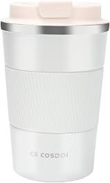 CS COSDDI Travel Mug Insulated Stainless Steel 380 ml White-A Leakproof Lid view 9