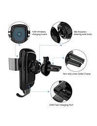 licheers Cargador inalámbrico para coche, soporte de gravedad, cargador inalámbrico para iPhone X 8 8 Plus, Samsung Galaxy S8, S8 Plus, S7, S7 Edge, S6 Edge Plus, Note 8