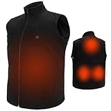 USB Electric Heated Vest Fleece Soft Texture Size Adjustable Washable Electric Clothing Charging Heating Vest Clothing for Winter Skiing Hiking Motorcycle Travel Fishing Golf (No Battery)