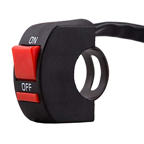 Autofy Accident Hazard Light All Purpose Universal Motorcycle Bike Handlebar Mount 7/8 Inch 22mm ON/Off Button Switch for Fog Light Headlight Flasher Scooters (12V DC) (On-Off Switch)