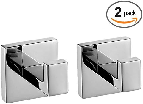 Aimeer SUS 304 Stainless Steel Coat Hook Towel/Robe Clothes Hook for Bath Kitchen Garage Heavy Duty Wall Mounted, Polished Finish(2 Packs)