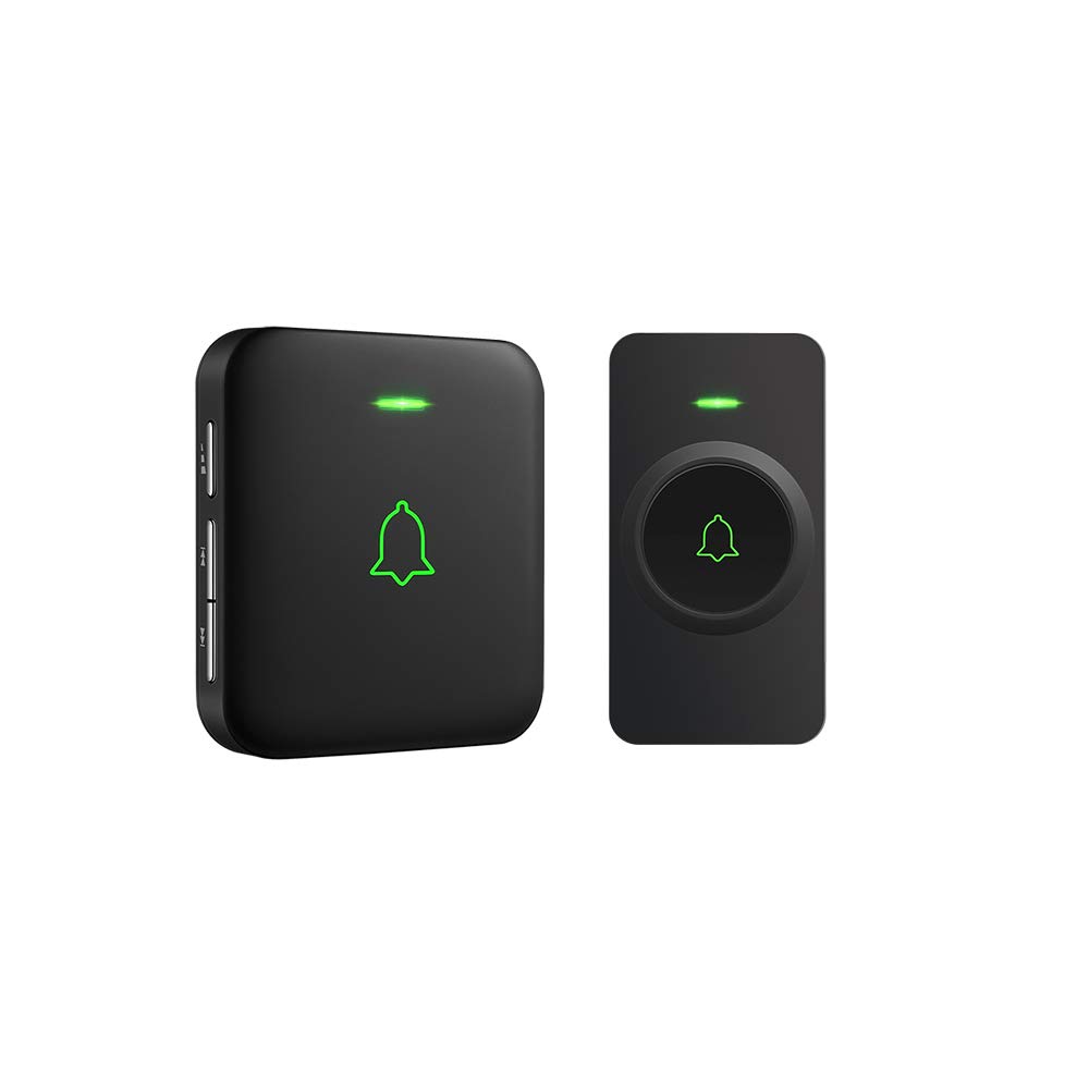 AVANTEK Wireless Doorbell, 1000ft Long Range Door Bells, Mini IP55 Waterproof with 1 Plug-in Receiver, Cordless Doorbell with 5 Levels Volume, 52 Melodies, LED Flash, CB-11 (CR2032 Battery Included)