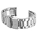 Hstrap Silver/Black Stainless Steel Watch Bands Brushed Finish Watch Strap 18mm/20mm/22mm/24mm Double Buckle Bracelet