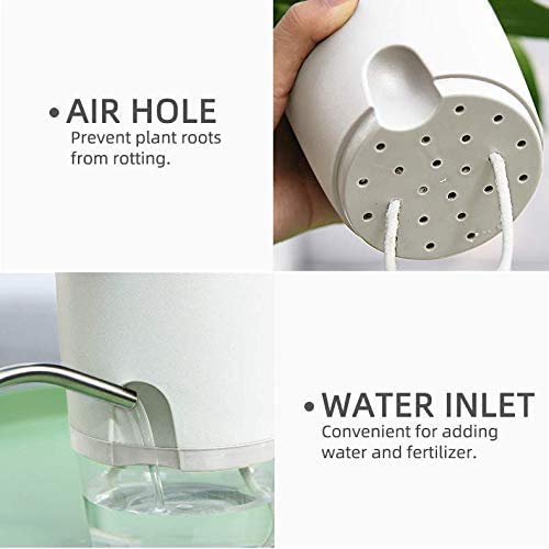 AITREASURE Plastic Plant Pots Self Watering Flower Planters Flower Pots for Indoor Outdoor with Cotton (3 Pack-4.1\'\' Clear Planter)