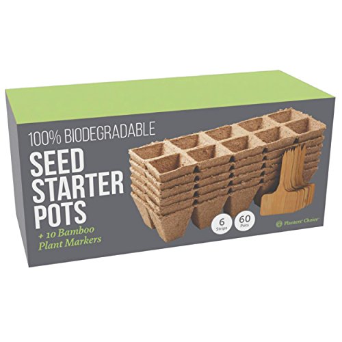 Planters' Choice Jiffy Strips + 10 Bamboo Plant Markers Seed Starter