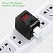 Wall Charger Kimire Digital Travel Charger 2.4A Dual USB Port Charge Power Adapter LED Display,IC Smart Explosion Protection Foldable Plug iPhone,Android,Power Bank More (Black)