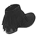 Refresh AD41 Women's Fringe Side Zipper Block Heel Ankle Booties