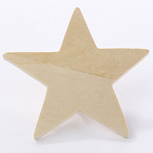 Package of 36 Unfinished Wooden Classic Star Cutouts