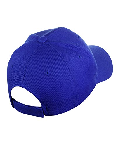 NYFASHION101 Unisex Plain Adjustable Hook and Loop Baseball Cap VEL100, Royal Blue
