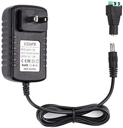 DC12V 2A Power Supply Adapter, AC100-240V to DC12V Transformers, Switching Power Supply for 12V LED Strip Lights, 12 Volt 2 Amp Power Adaptor, 2.1mm X 5.5mm US Plug