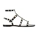 MERUMOTE Women's Rivets Studs Strap Flats Summer Daily Buckle Flat Sandals