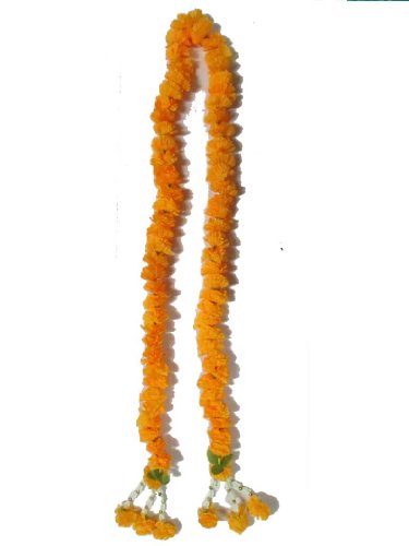 Thai Artificial Yellow Marigold Garland / Size : 1m