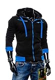 MSSLY Mens Solid Zipper Hoodie Casual Hoodies Outwear Jacket