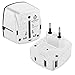 All in ONE Universal Plug Power Adapter with 4 Fast Charging USB Ports - International Travel US to UK, Europe, AUS, Italy, China Compatible with Sockets Over 150 Countries [UL Test Pass]