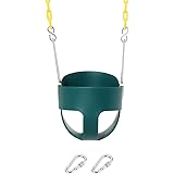 Take Me Away High Back Full Bucket Toddler Swing Seat with Yellow Coated Swing Chains Fully Assembled - Swing Set Accessories