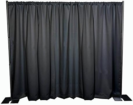 OnlineEEI Black Powdercoat Portable Pipe and Drape Backdrop Kit, Black Drapes