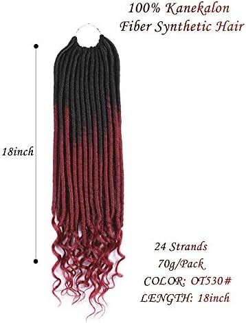 Straight Crochet Braids Hair Synthetic Goddess Locs Faux Crochet Hair Extensions Faux Locs Dreadlocks Hair Extension 18Inch 24stand/Pack (6packs) (OT530#)