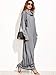 Verdusa Women's Casual Long Sleeve Cowl Neck Shift Long Maxi Dress with Pocket Grey L