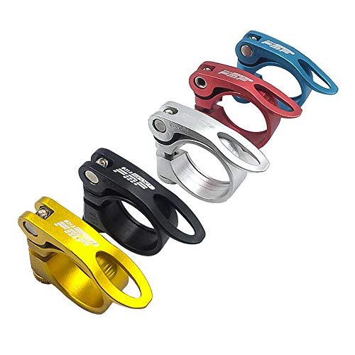 Bicycle Quick Release Seatpost Clamp Blue 34.9mm MTB Road Bike Casual Aluminium Alloy Tube Clip