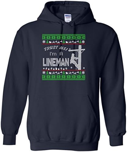 Lineman Christmas Sweater, Christmas Gift For Lineman, Lineman Hoodie (S,Navy)