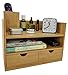 Sherwood & Co. 3-Tier Bamboo Desk Organizer with Drawers - Perfect for Desk Office Supplies, Vanity, Kitchen and Home or Office Tabletop with Bonus Pen Pencil Holder