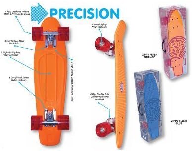 Mindtwister USA Zippy Flyer Skateboard, Orange by Mindtwister USA