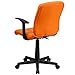 Flash Furniture Clayton Mid-Back Orange Quilted Vinyl Swivel Task Office Chair with Arms