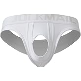 JOCKMAIL Men’s Thong Underwear Sexy Thong Athletic Supporter Cutout Breathable Underwear for Gym Club Party Daily Wear