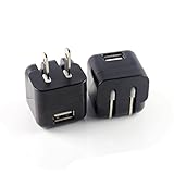 2 x Allytech(TM) Single-Port USB Rapid Premium Quality Full 1 Amp Power Adapter Charger with Foldable Plug for iPhone,iPad,Samsung Galaxy, Motorola,HTC,Other Smartphone (Black)