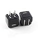 2 x Allytech(TM) Single-Port USB Rapid Premium Quality Full 1 Amp Power Adapter Charger with Foldable Plug for iPhone,iPad,Samsung Galaxy, Motorola,HTC,Other Smartphone (Black)