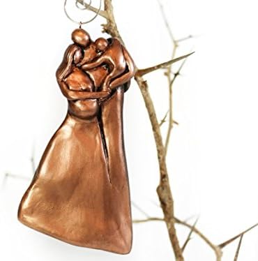 Expecting Pregnant Family With a Toddler Christmas Ornament Copper Finish EF03Toddler