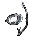 TUSA Sport Adult Imprex 3D Purge Mask and Dry Snorkel Combo, Black/Black, One Size