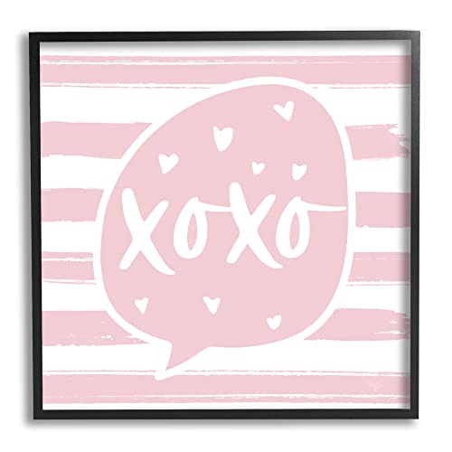 Stupell Industries Xoxo Speech Bubble Cute Striped Heart Pattern, Design by Mol…