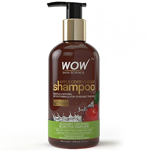 WOW Apple Cider Vinegar Shampoo - Clarifying Daily Detox Removes Buildup - Infused with Natural Apple Cider Vinegar - Almond and Argan Oils - Sulfate and Paraben free-10 Fl Oz