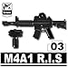 M4A1 R.I.S. Carbine 3 Pack in Black - Custom Minifigure Pieces