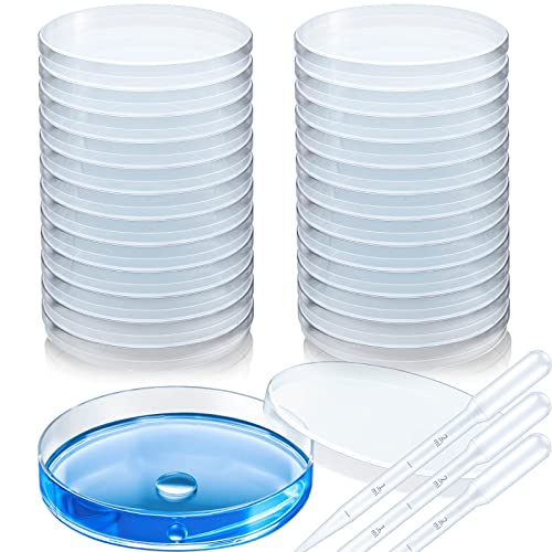 24 Pack Sterile Plastic Petri Dishes with Lid [Upgrade Thickness] 90mm ...