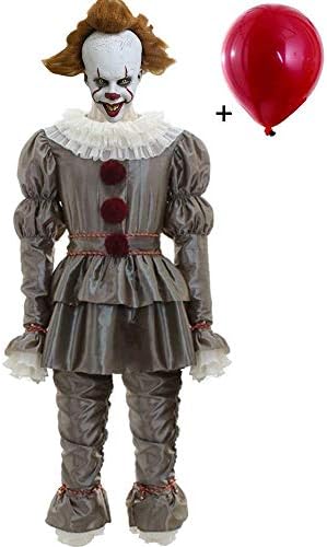 BIRDEU Halloween the Dancing Clown Cosplay Costume Deluxe Outfit Men full Suit with Red Balloon Accessories for Adult Fancy Dress 2019