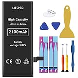 Litsped 2100mAh for IP 6 Battery Replacement More 15% Capacity(A1549, A1586 and A1589) New 0 Cycle Battery with Complete Repair Tool Kits