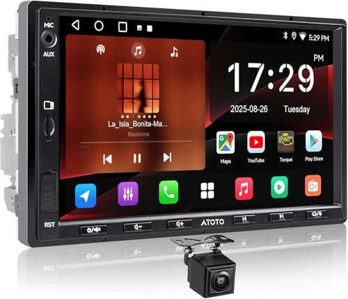 ATOTO A6 Pro A6Y2721PRB 2 DIN Android Car Navigation Stereo 2X Bluetooth with aptX Fast Phone Charging / Ultra Preamp - In Dash Entertainment Multimedia Radio, WiFi, Support 256G SD