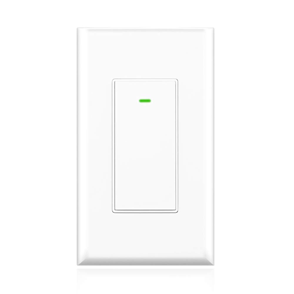 Smart Wifi Light Switch,Wireless Remote Control, Neutral Wire Required,Compatible with Amazon Alexa,Google Home, IFTTT, Physical Button