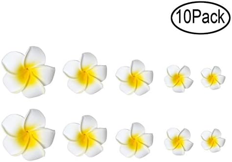 BUYDEAL 10pcs Hawaiian Flower Hair Clip Hula Girl Hibiscus Flower Hair Clips for Luau Tropical Beach Party Decorations
